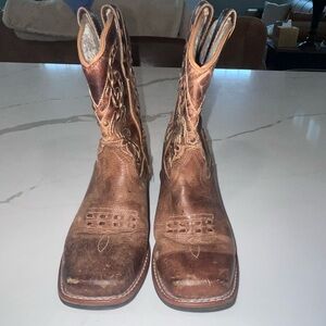 Smoky Mountain: Kids Leather Square Toe Cowboy Boot Size 2
